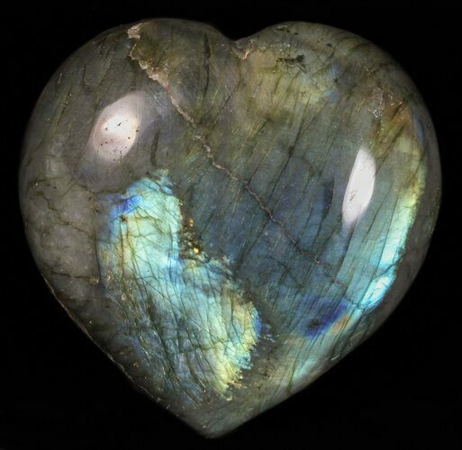 Flashy Polished Labradorite Heart #58896